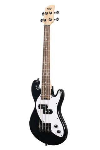 Kala Solid Body 4-String Fretted U-BASS With Gig Bag, Jet Black