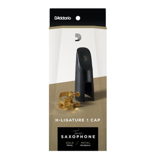 Ligature en H et Couvre-bec pour Saxophone Ténor Plaqués Or pour Becs Métal/Otto Link