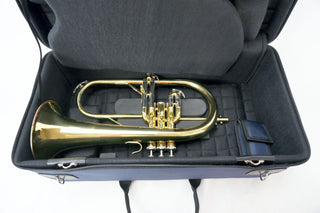 Marcus Bonna Double Case for 1 Trumpet and 1 Flugelhorn model MB Nylon - Black with MB Metal Silver Logo