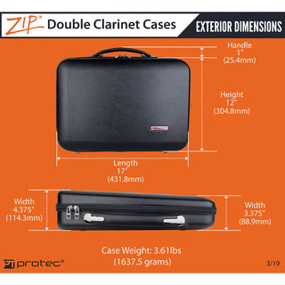 Étui Clarinette Double Protec Zip Noir