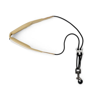 Protec Saxophone Neck Strap - Less Stress Two-Tone Leather, Slider & Metal Snap, Size 22" Regular (White)