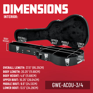 Étui Guitare Acoustique 3/4 Gator Rigide