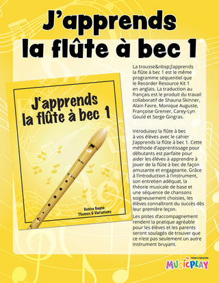 J'apprends la flute a bec - Livre 1