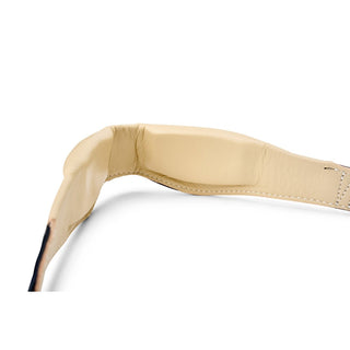 Protec Saxophone Neck Strap - Less Stress Two-Tone Leather, Comfort Bar & Metal Snap, Size 24" Long (Black)