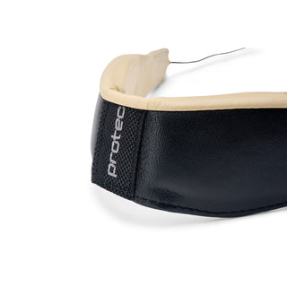 Protec Saxophone Neck Strap - Less Stress Two-Tone Leather, Comfort Bar & Metal Snap, Size 24" Long (Black)