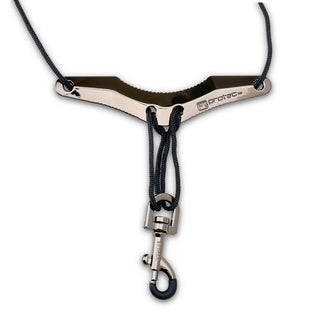 Protec Saxophone Neck Strap - Less Stress Two-Tone Leather, Comfort Bar & Metal Snap, Size 24" Long (Black)