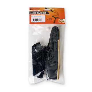 Protec Saxophone Neck Strap - Less Stress Two-Tone Leather, Comfort Bar & Metal Snap, Size 24" Long (Black)