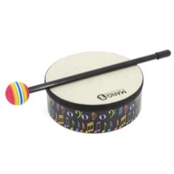 Tambour à Main Mano 6" avec mailloche – Motif musical