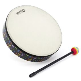 Mano Percussion Hand Drum 10" with Mallet, Music Theme