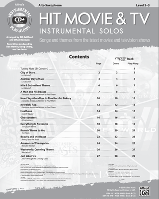 Hit Movie & TV Instrumental Solos, Sax alto