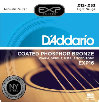 Cordes en bronze phosphoreux pour guitare acoustique avec revêtement D'Addario EXP