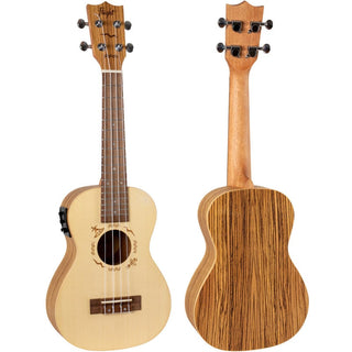 Ukulélé Concert Flight "Designer Series" Épicéa et Zebrawood Électro-Acoustique