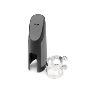 Ligature Clarinette Basse Rico Nickel avec Couvre Bec