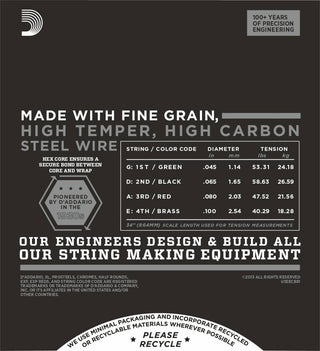 Cordes Guitare Basse D'Addario Chromes