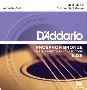 Cordes Guitare Acoustique D'addario Phosphor Bronze EJ26