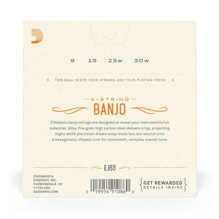 Cordes Banjo D'Addario 4 Cordes Nickel-Plated Steel Medium