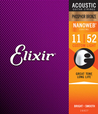 Elixir Nanoweb Phosphor Bronze Acoustic Guitar Strings