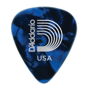 Plectres D'Addario Celluloid Blue Pearl Heavy (10)