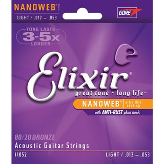 Cordes de Guitare Acoustique Elixir Nanoweb 80/20 Bronze