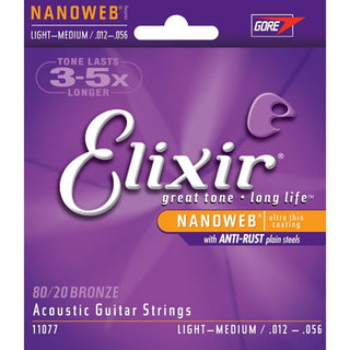 Cordes de Guitare Acoustique Elixir Nanoweb 80/20 Bronze