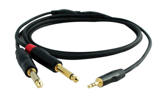 Digiflex Stereo 1/8" Male to 2X 1/4" Male Cable -