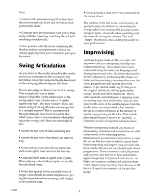 Études Efficaces pour le Jazz - Vol. 1, Trompette