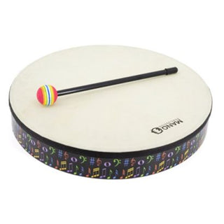 Mano Percussion Hand Drum 14" with Mallet, Music Theme