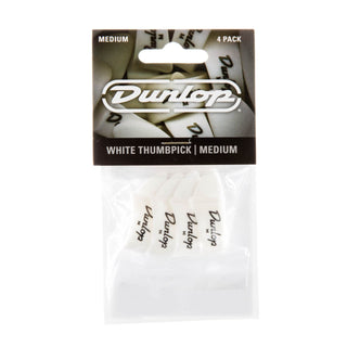 Plectres Pouce Dunlop Blanc (Paquet de 4)