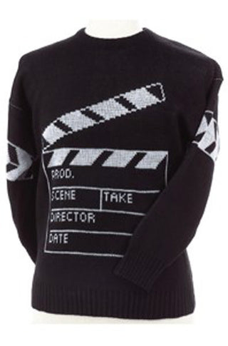 Black Sweater with Clapboard