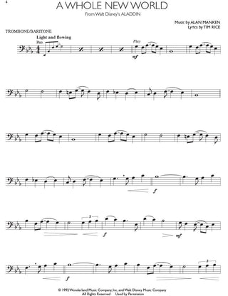 Succès des Films de Disney, Trombone / Euphonium (clef de fa)