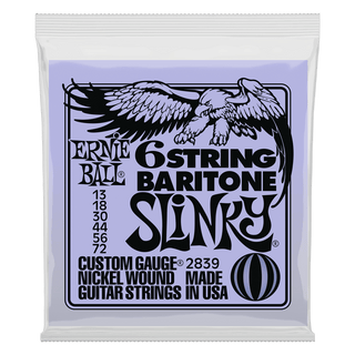 Cordes Guitare Baryton 6 Cordes Ernie Ball Nickel Wound Small Ball End 13-72