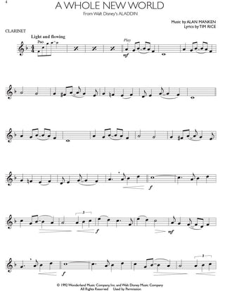 Succès des Films de Disney, Clarinette