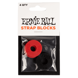 Bloqueurs de Sangle Ernie Ball Noir/Rouge - Paquet de 4