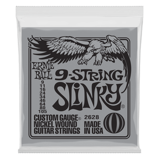 Cordes Guitare Électrique Ernie Ball Nickel Wound 9 Cordes Slinky 9-105