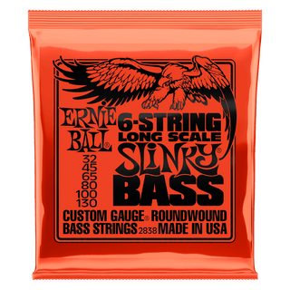 Cordes Guitare Basse 6 Cordes Ernie Ball Nickel Wound Long Scale Slinky 32-130