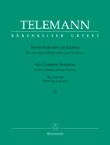 Six Sonates Canoniques pour Deux Violons (ou Deux Flûtes) op. 5 TWV 40:118-123