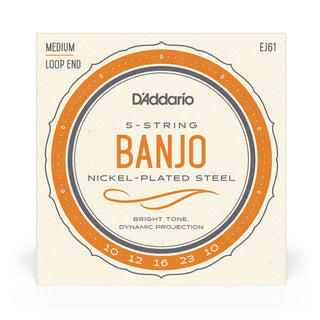 Cordes Banjo D'Addario 5 Cordes Nickel Plated Steel