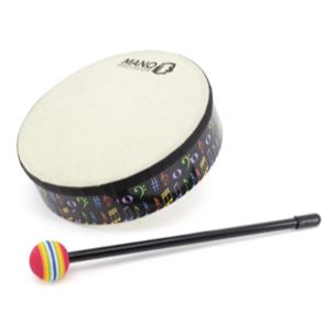 Tambour à Main Mano 8" avec mailloche – Motif musical