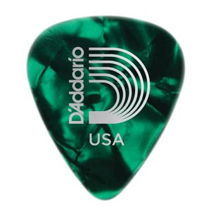 Plectres D'Addario Celluloid Green Pearl Extra Heavy (10)